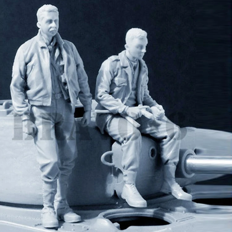 1/35 фигурки из смолы модель Второй мировой войны 358 танковых солдат два человека в
