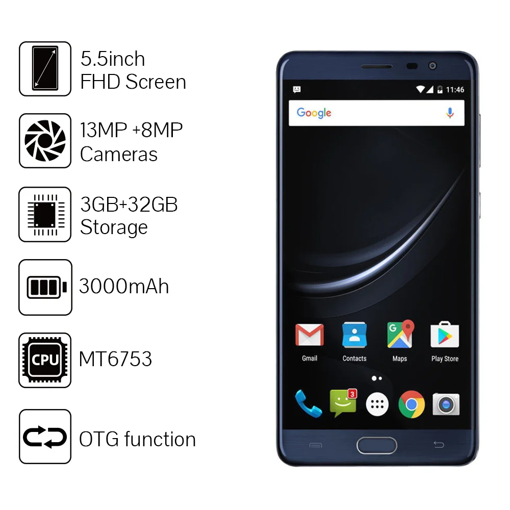 Cubot Cheetah2 MT6753 Восьмиядерный 5 &quotFHD 3 ГБ + 32 Гб телефон Android 6 0 отпечатков пальцев Campass