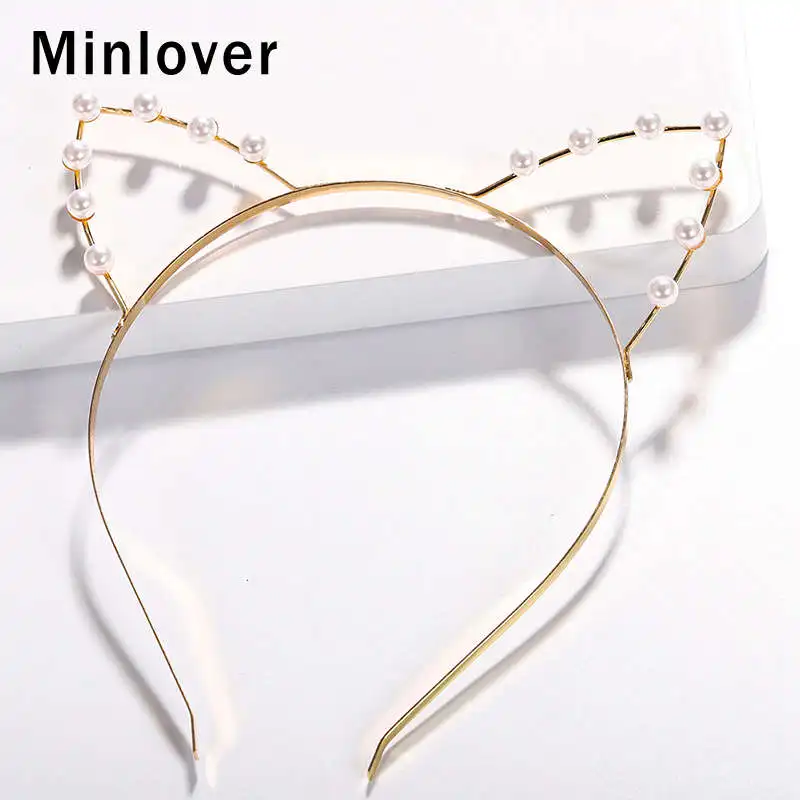 Minlover простой искусственный жемчуг ободки шпилька для женщин милый женский обруч