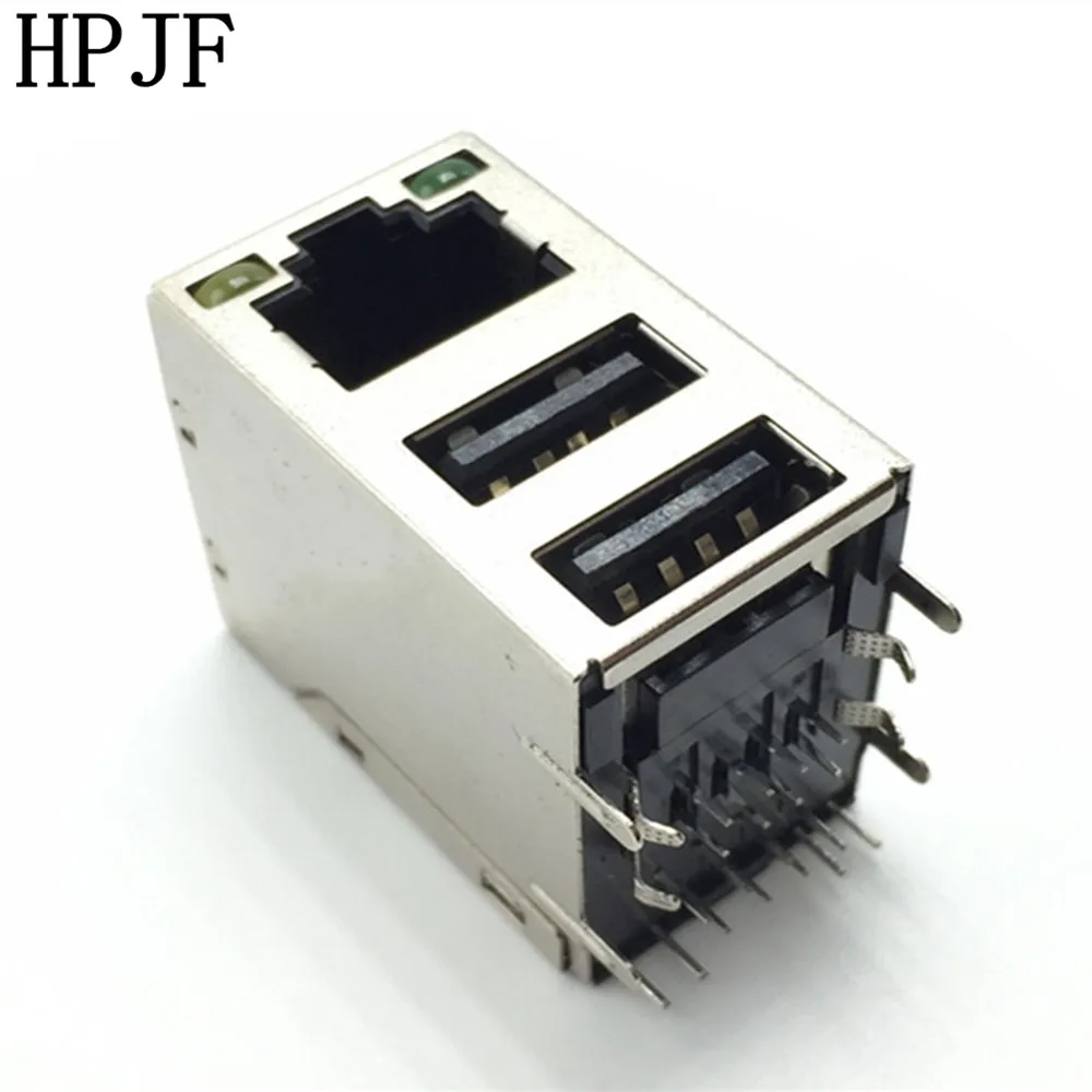 1 шт. USB + RJ45 Ethernet кабель женский разъем с 2 светодиодный линия передачи данных