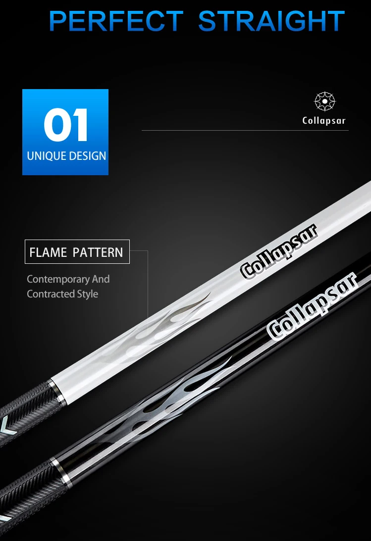 Collapsar R04 R05 Billiard Pool Cue Stick with Case 58Inch Maple Wood Shaft Black White Cue 11.5mm 13mm Tip Billiards Cue
