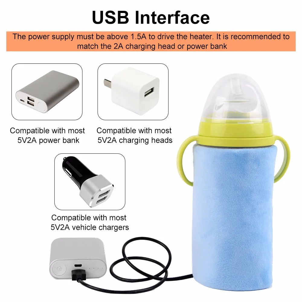 USB детские бутылочки теплые портативный молока путешествия чашки нагреватель