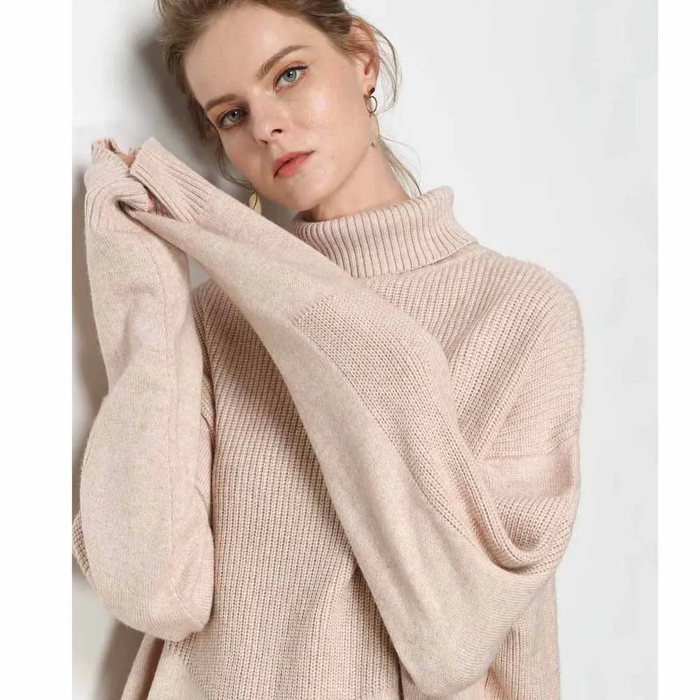 Sweater Women 2018 Runway High Grade Cashmere European Style Notched side Aysmmetrical Length Sweaters Pullover Shirts | Женская одежда