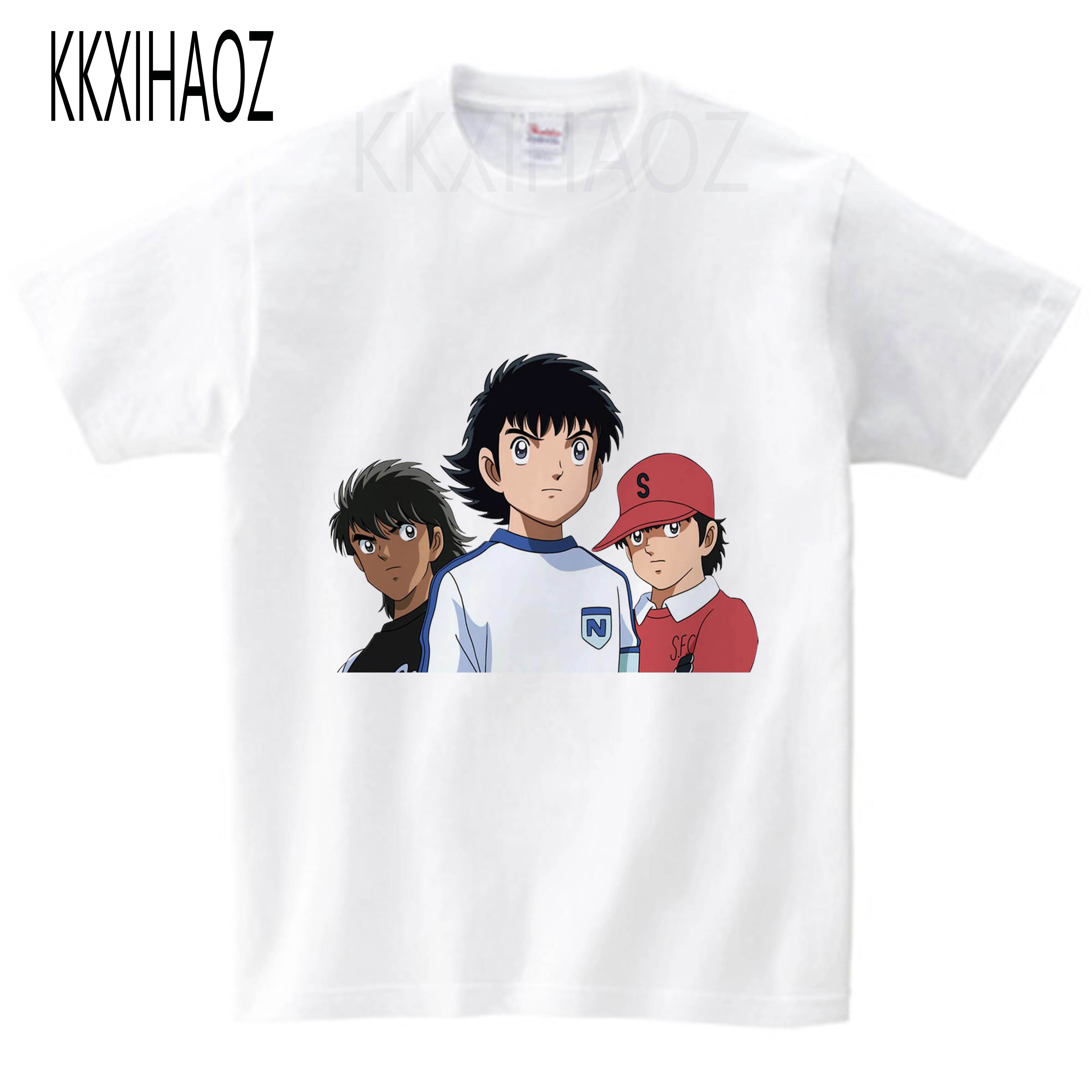 Футболка с аниме принтом для маленьких мальчиков капитан Цубаса летняя