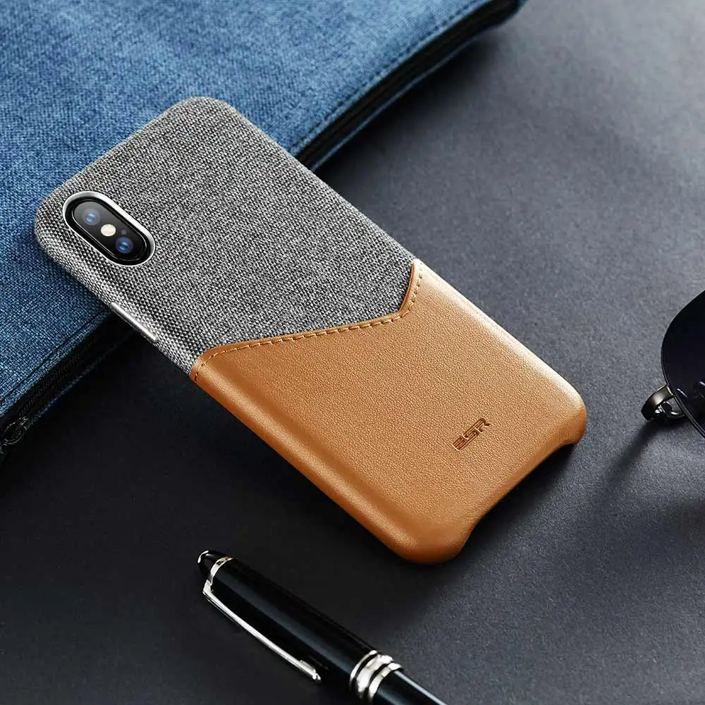 Чехол ESR для iPhone 11 Pro XR XS Max, брендовый Роскошный кожаный чехол со слотом для карт, противоударный чехол-кошелек для iPhone iphon