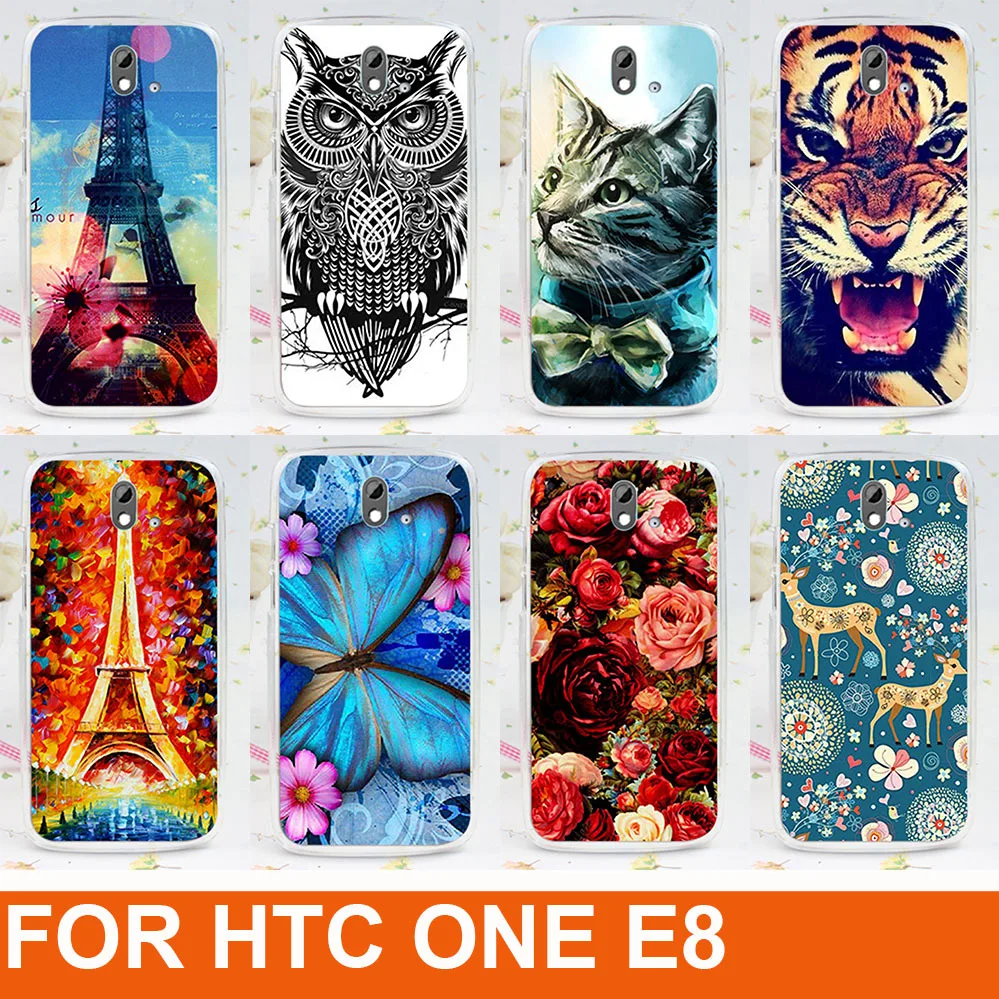 Лидер продаж! Чехол для HTC One E8 M8SW с 14 цветными рисунками чехол e8|cover for nokia|cover htc desire
