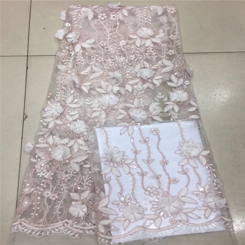 VILLIEA African French Lace Fabric High Quality Tulle For Wedding Beaded In Gray Color | Дом и сад