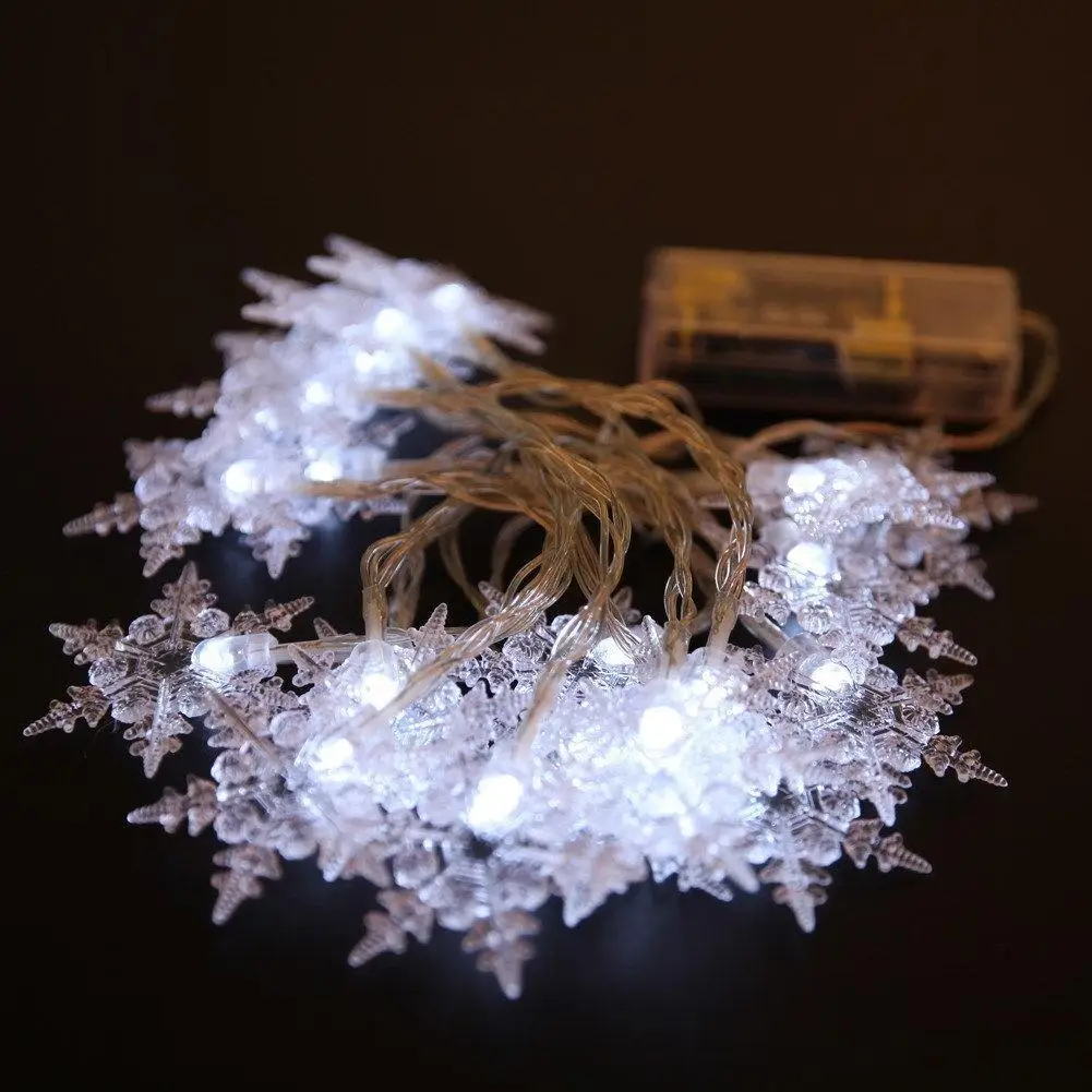 Зонд Блестящий 2 м 20 LED Снежная Форма гирлянда праздничный светильник