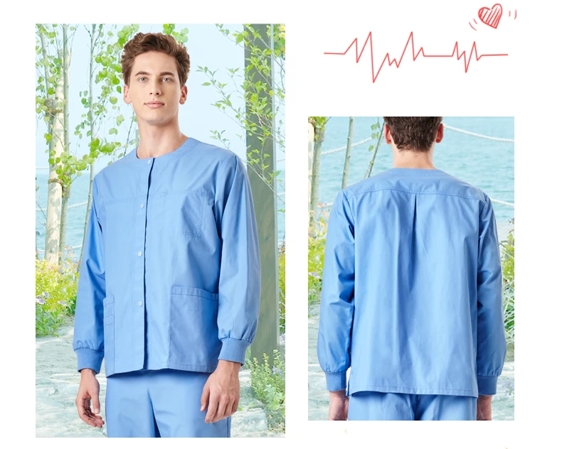 4XL медицинская куртка скрабы униформы для женщин разогрева скрепленные мед технологии куртки ребра комплект манжеты на кнопках с длинным рукавом зимнее пальто