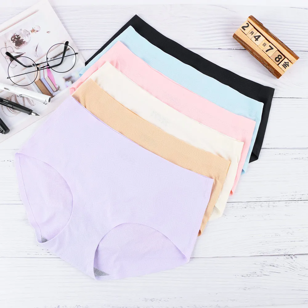 Сексуальные Бесшовные трусы из ледяного шелка дышащее нижнее белье женские