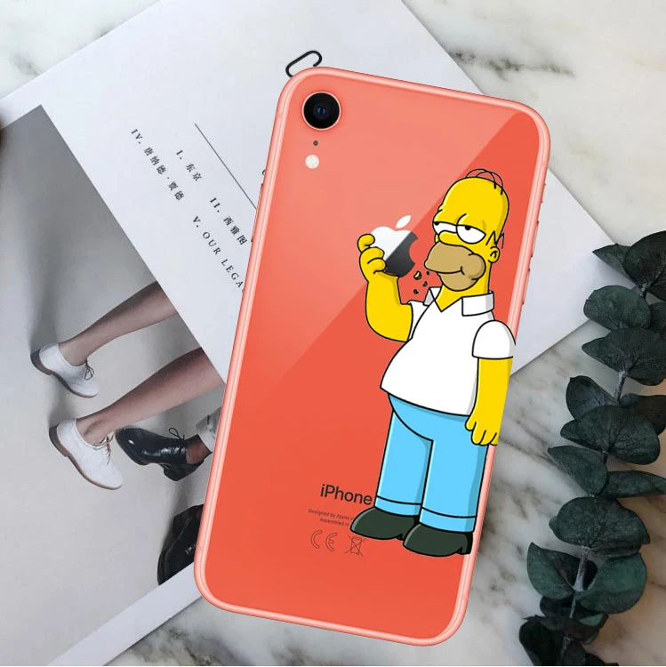 Симпсон мягкий прозрачный ТПУ чехол для принципиально iPhone X 5S 6 S 7 Plus XS Max XR Капа 8 |