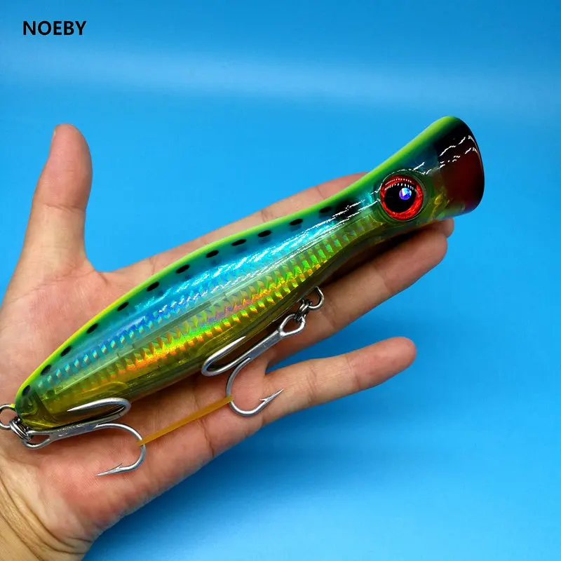 Noeby 1 шт. Topwater big Poppers 43 г/81 г/154 г 6 цветов глубокие морские рыболовные приманки верхняя вода тунец твердая приманка тройные Крючки - Цвет: 9602  81g 102
