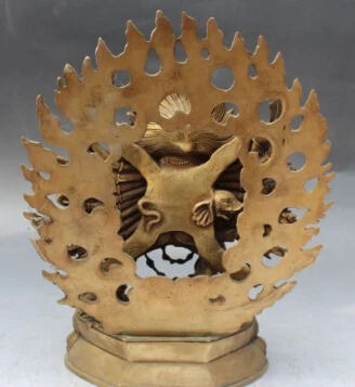 JP S0014 12&quot Tibet Buddhism Temple Bronze Yamantaka Yama Buddha Protection Deity Statue | Дом и сад