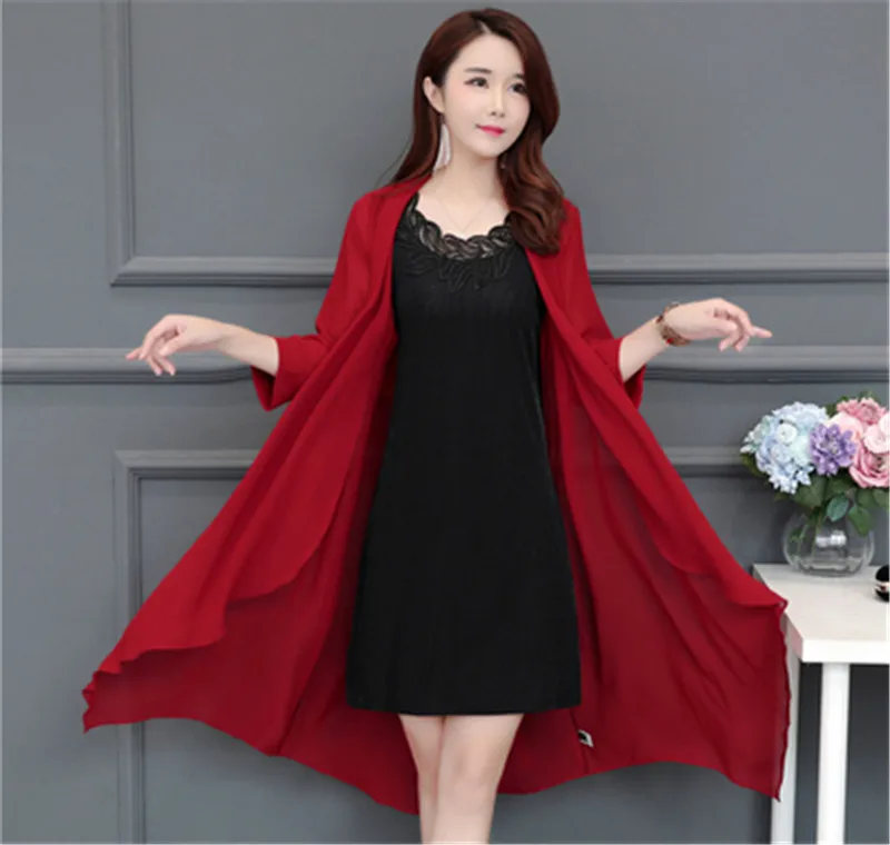 Летняя женская длинная размера плюс шифон кимоно кардиган ассиметричная женская блузка сплошной черный топ Большой размер XXXL 4XL 5XL PZ1507 - Цвет: Бургундия