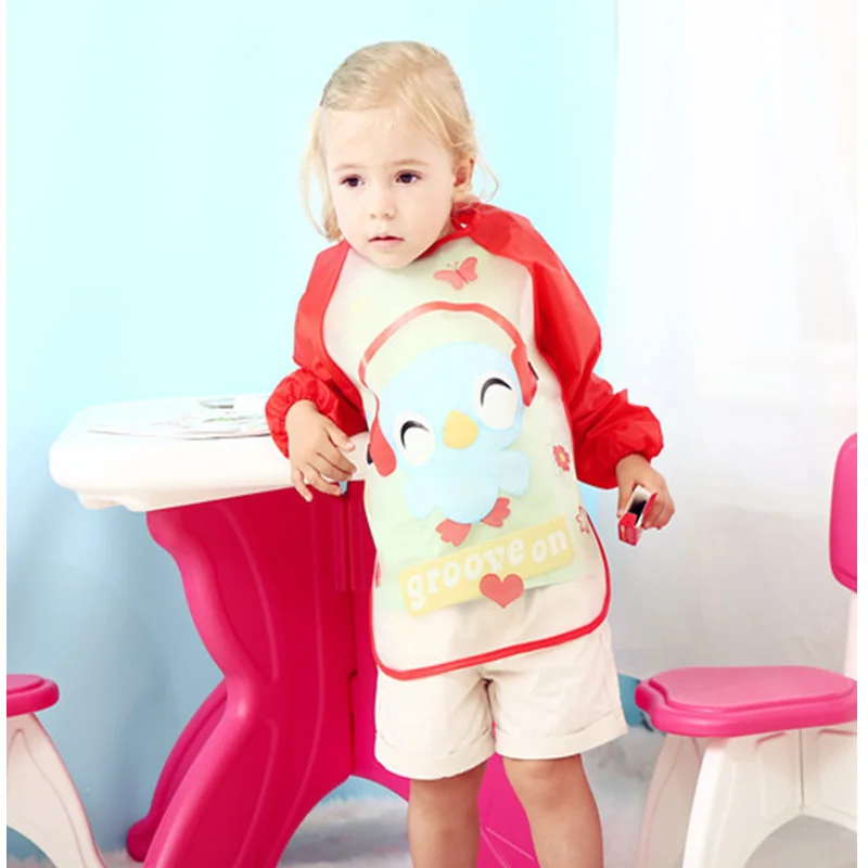 Baby Bibs Burp Children Cartoon Drawing Eating Feeding cloths Waterproof Long Sleeve Infant Newborn Bib Apron Saliva Towel |