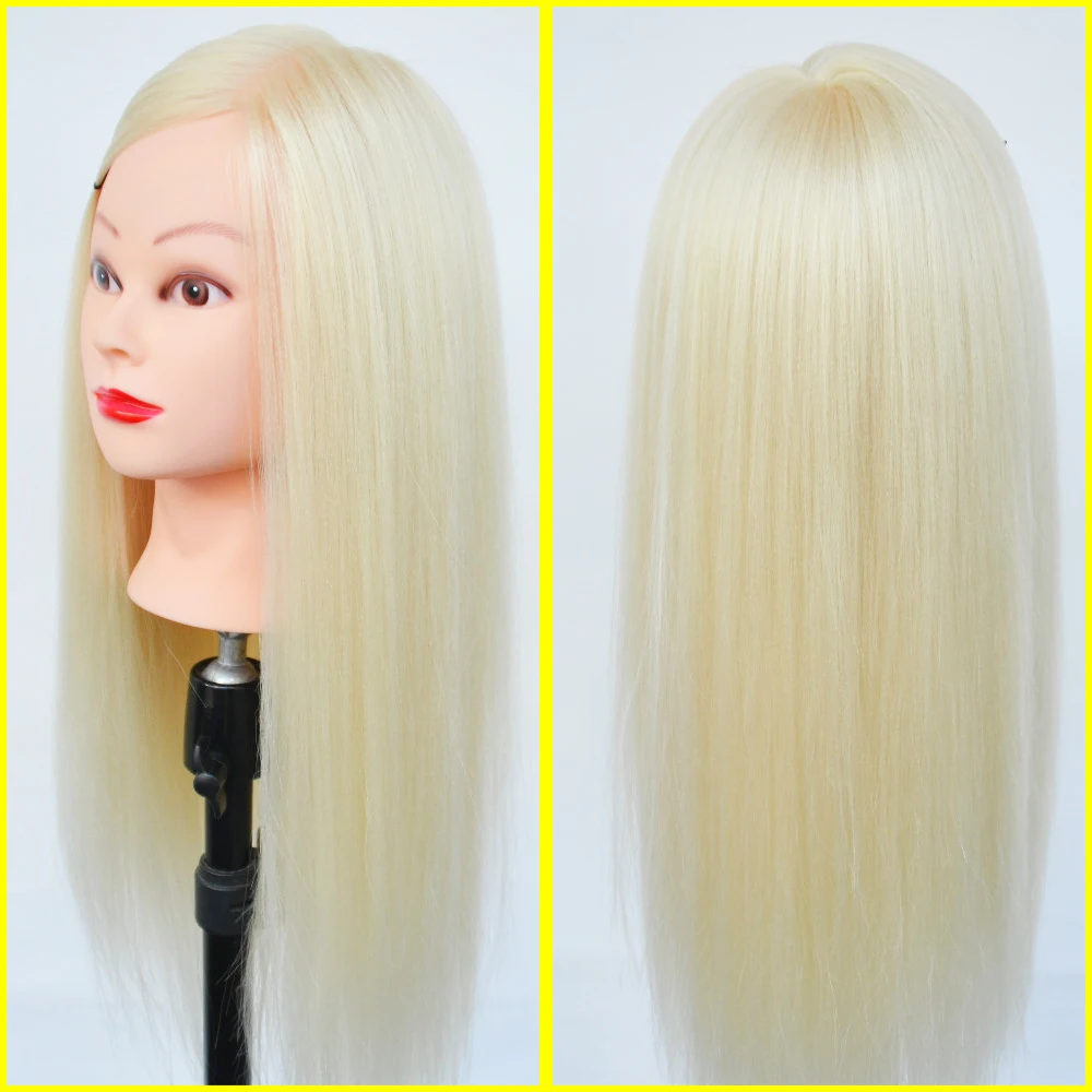 Тренировочная головка хорошего качества с длинными густыми белыми волосами