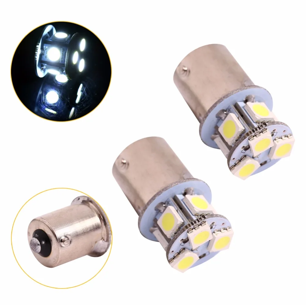 2 шт. белый BA15S R5W 1156 5050 8SMD Светодиодные Автомобильные тормозные лампы