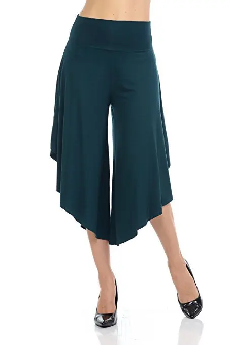 Летние повседневные свободные брюки с высокой талией широкие асимметричным