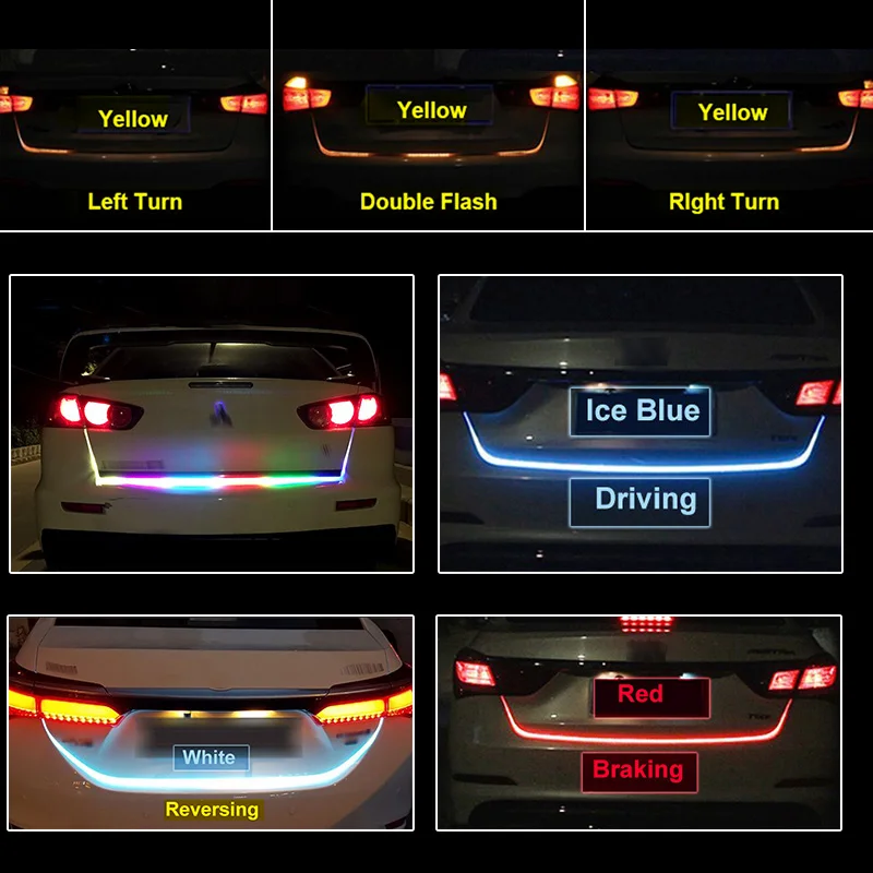 Задняя светодиодная лента RGB Цветной Автомобильный exigent светильник динамический