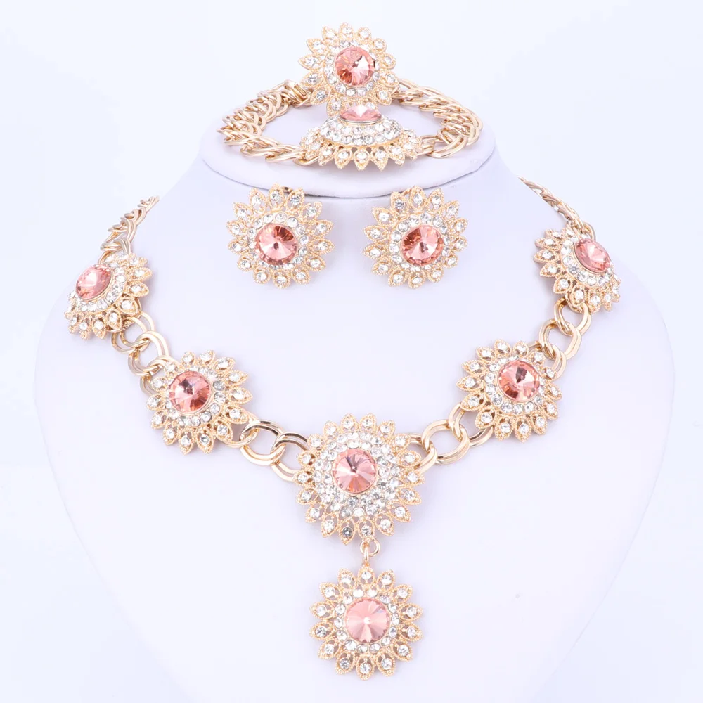 Женские Ювелирные наборы для невесты модные свадебные украшения кристалл