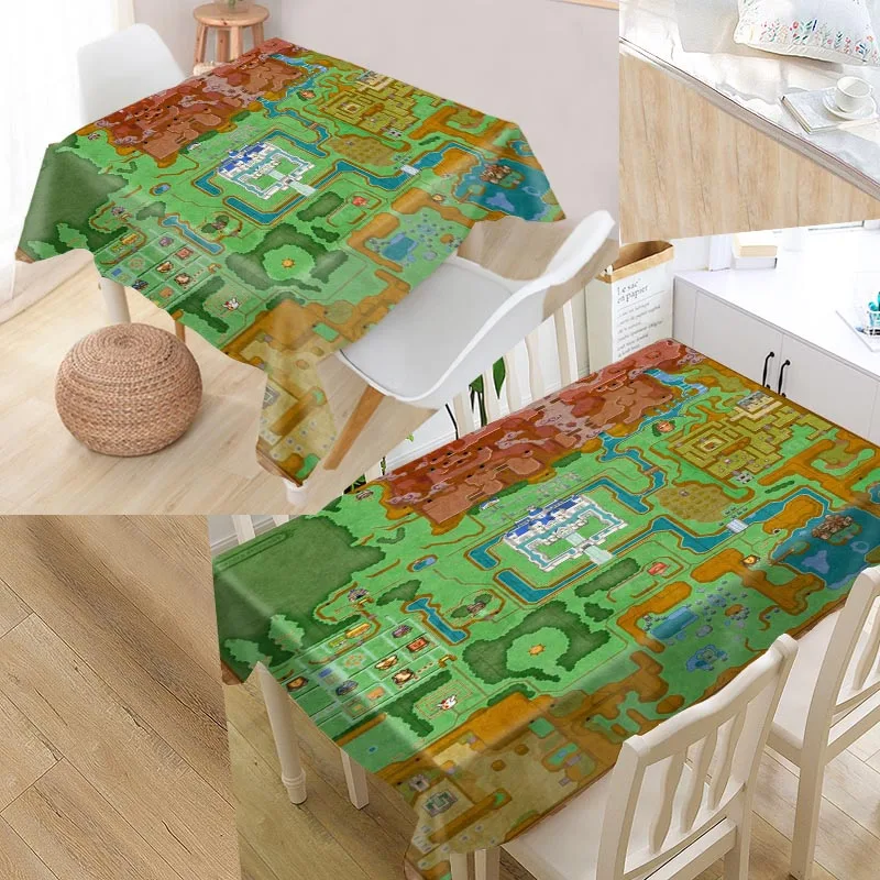 Скатерть Terraria MapTable прямоугольная водонепроницаемая маслостойкая скатерть из