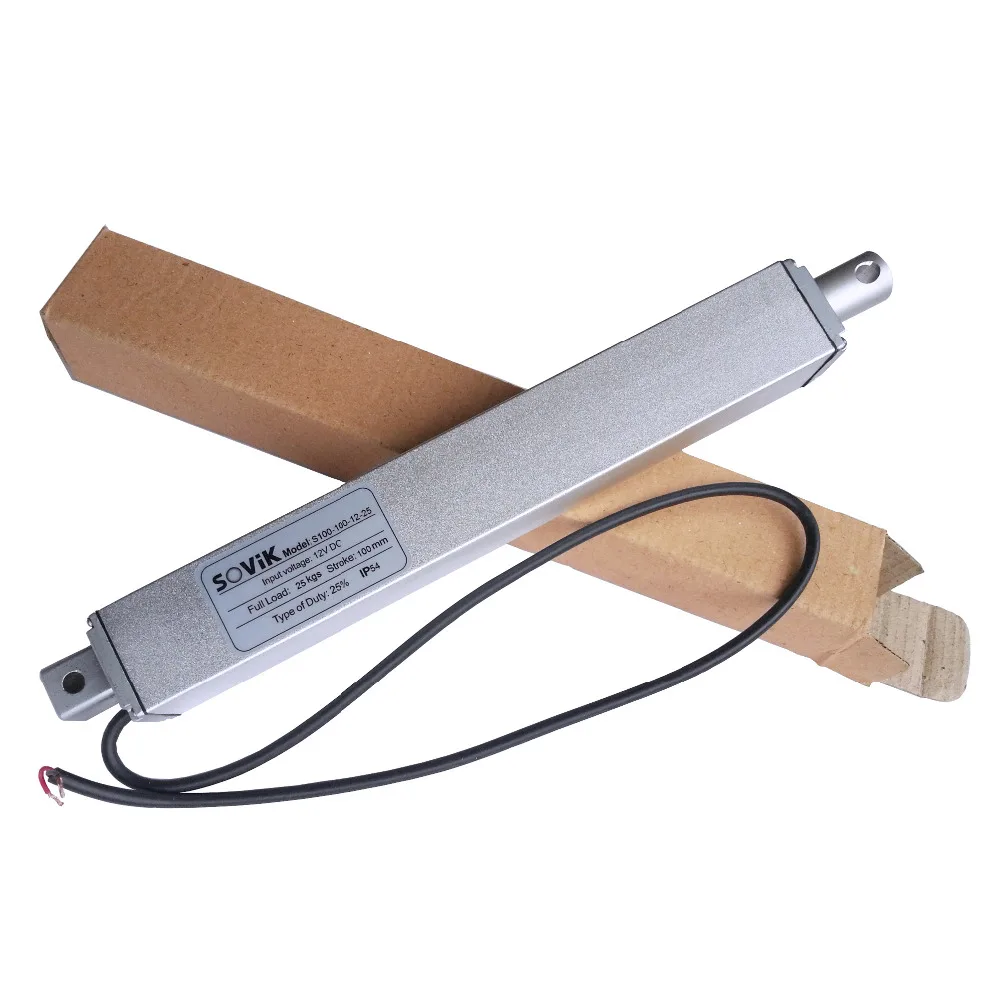 Micro Atuador Linear 100 Milímetros 4 Polegada Avc Motor Elétrico dc 250n 55lbs Carga Máxima Construído no Limit Switch Auto Uso 12 v 24