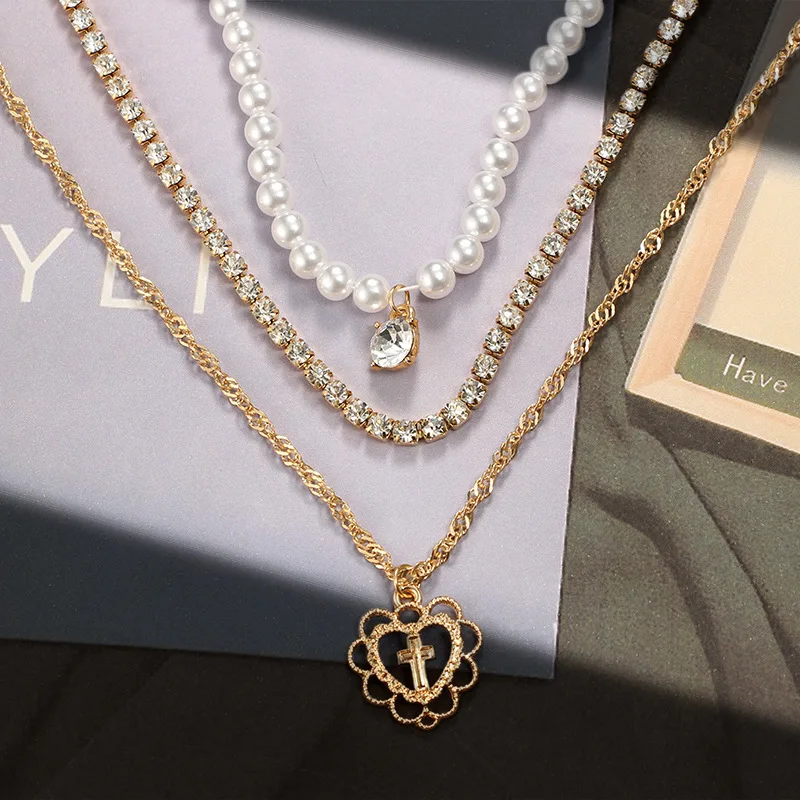 Женская бижутерия 2018 длинная цепочка в форме сердца ожерелья с кулоном Женский