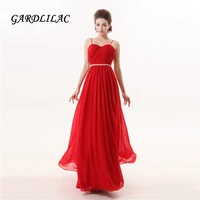 2019 real sample 100 as picture red long prom dress beads belt evening gown vestido longo longo