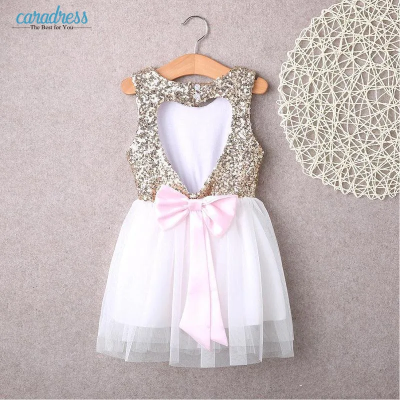 2017 New Arrival Flower Girls Dresses Sequind Top Child Formal Hollow Back Short Crew Neck Wedding Party | Свадьбы и торжества