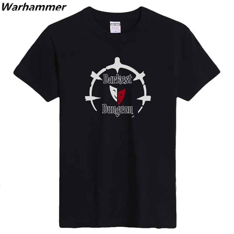 Warhammer игровая Мужская футболка модный стиль Флокирование принт темное