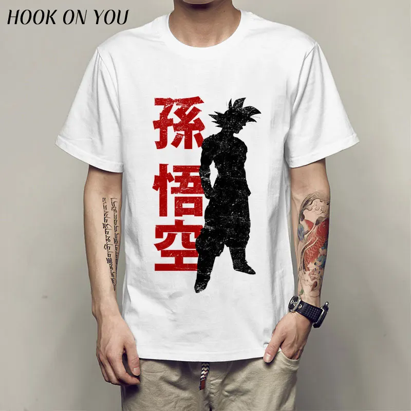 Dragon Ball Z футболка в стиле японского Аниме Сон Гоку Супер Саян топы с коротким