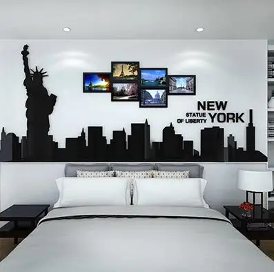 Американская Статуя Свободы 3D Наклейка на стену комната украшение гостиная
