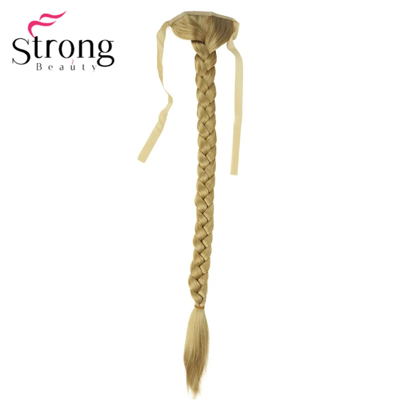 StrongBeauty, блонд, длинный рыбий хвост, коса, конский хвост, наращивание, синтетический зажим, шиньон, цвет на выбор