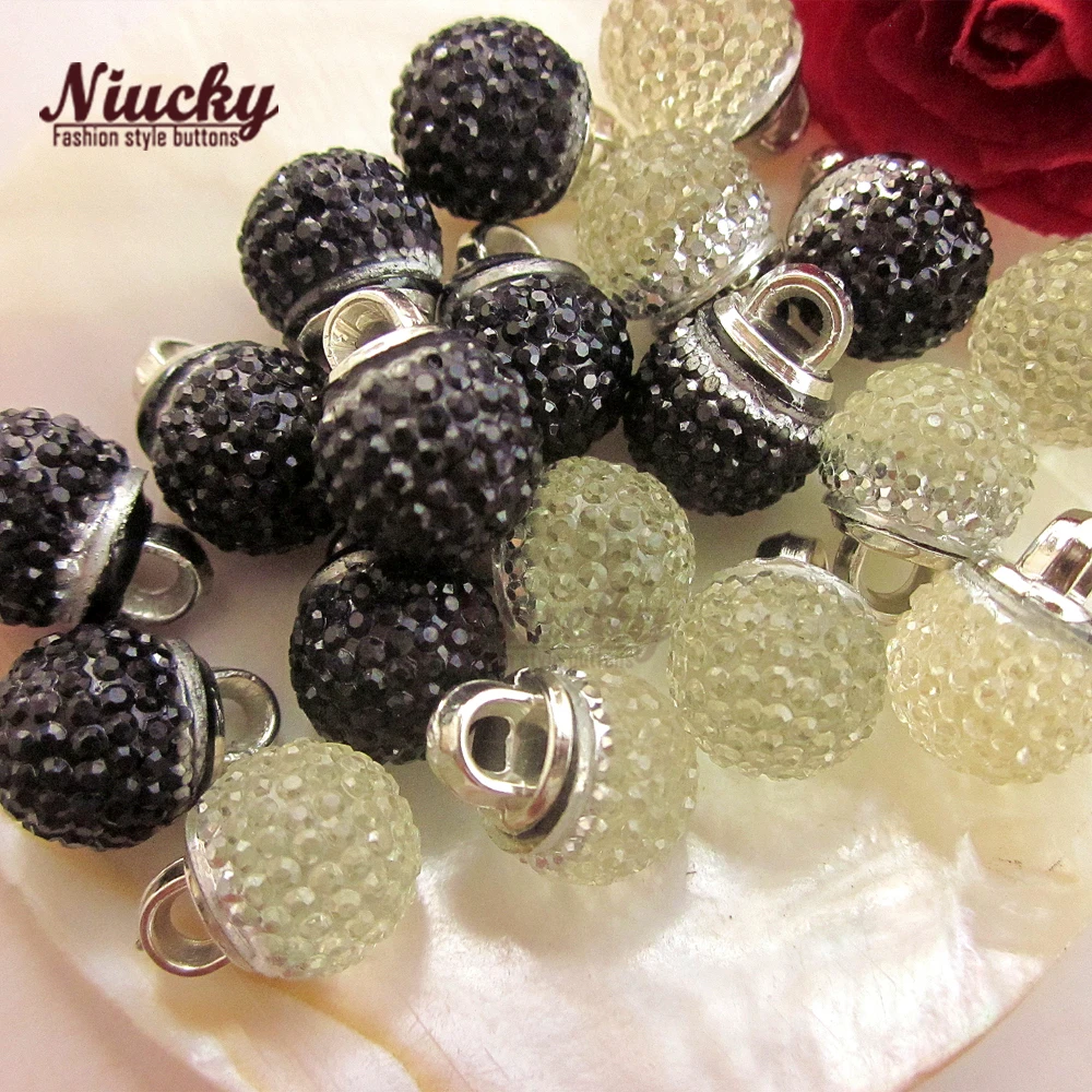 

Niucky 10mm 3/8" White / Black Acrylic Bayberry Ball Shirt Buttons for Sewing Clothing Wedding Craft Decor Materials A0301-009