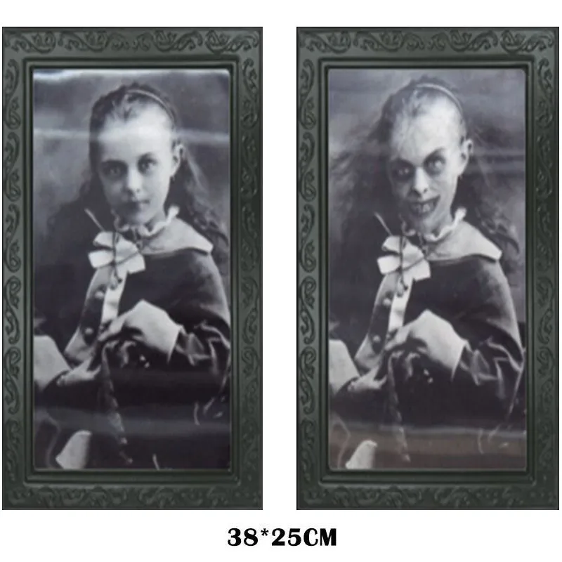 D 3D Призрак фоторамка ужас рамки изменение лица призрак украшение на празднование Хэллоуина декоративный реквизит на Хэллоуин - Цвет: D