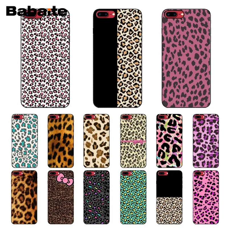 Babaite черный мягкий силиконовый чехол из ТПУ с леопардовым принтом для iPhone 6S 6plus 7
