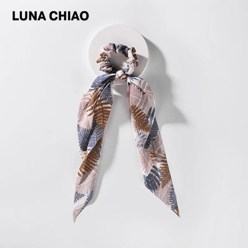 Женские тканевые банданы для хвоста LUNA CHIAO модные аксессуары волос с цветочным
