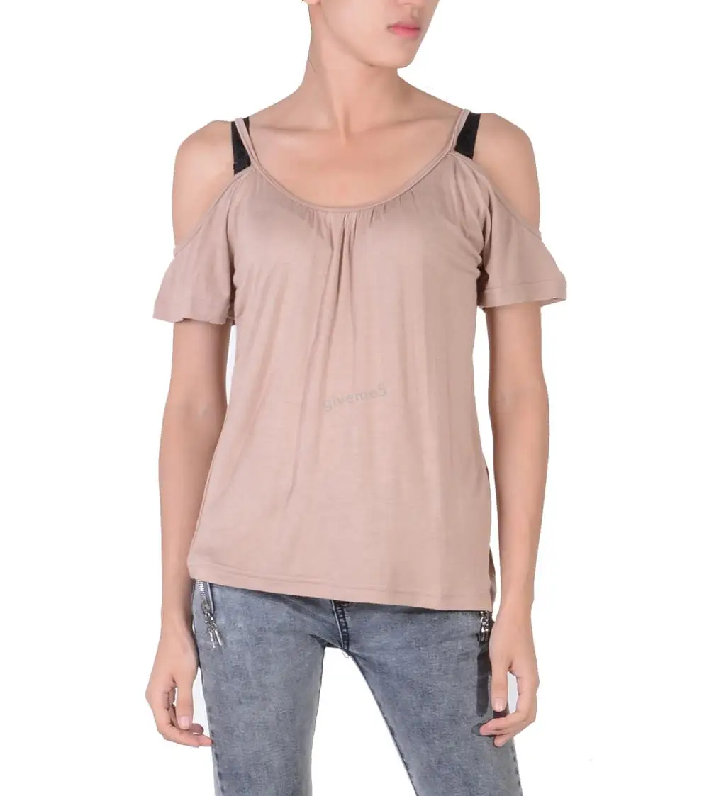 Crazy Discount Women's Off Shoulder T-Shirt Batwing Sleeve Loose Fit Tee Model Top Blouse #3 SV004118 | Женская одежда
