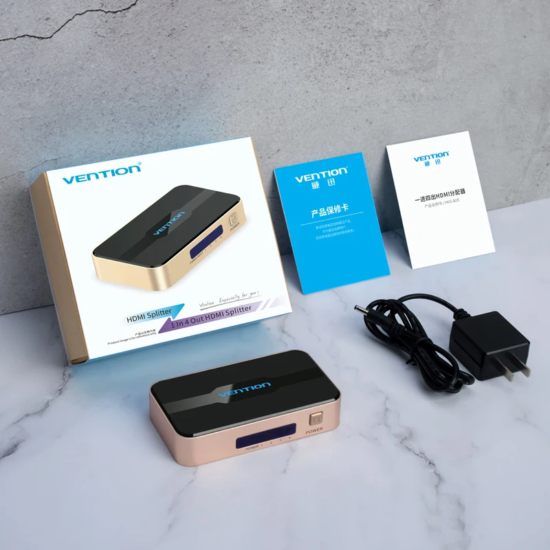 Разветвитель Vention HDMI 1x4 выход 1 в 4 для ТВ приставки PS3/4 ноутбука с HD переключателем