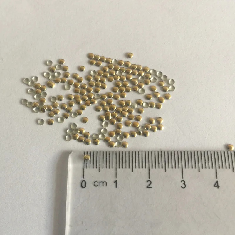 Новинка 1000 шт./лот 2*2 мм Золотые круглые металлические шпильки с плоской задней