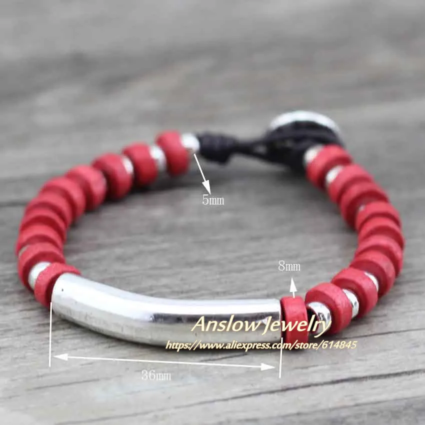 Anslow Pulseiras Boho ювелирные изделия богемные деревянные бусины Шарм Bijoux модные браслеты для женщин женские LOW0440LB - Окраска металла: red
