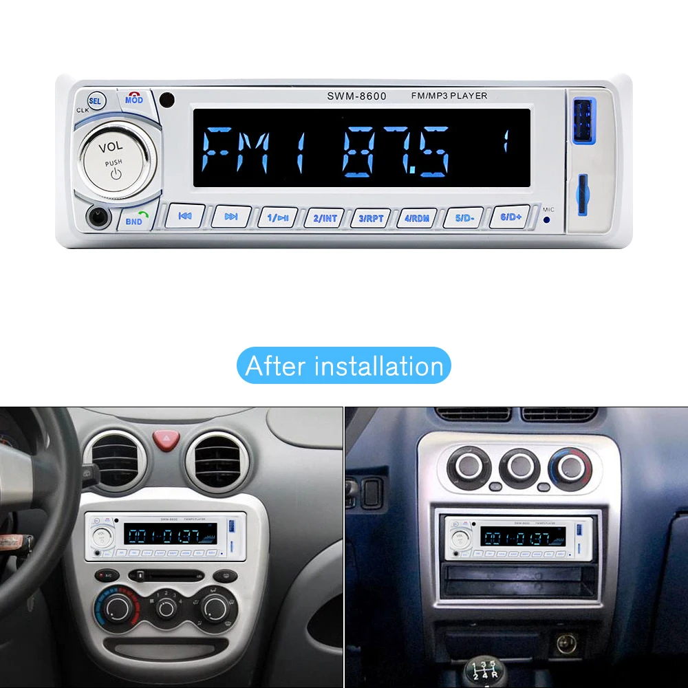 Podofo автомобильный радиоприемник 1 din в тире Авто Радио FM/Bluetooth/SD/USB/MP3