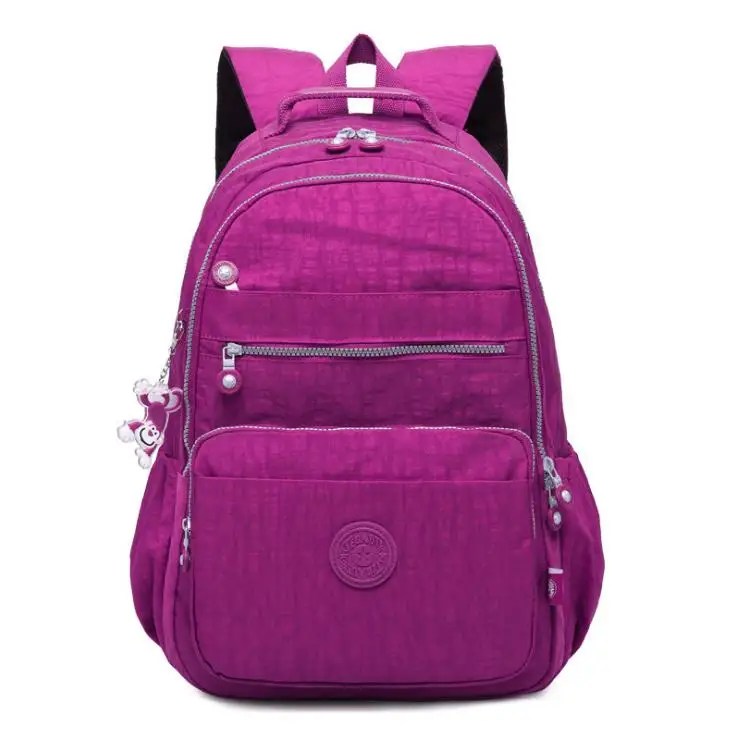 Лаванда Повседневный школьный рюкзак Bolsa Kiple для девочки-подростка Mochila Escolar с брелок "Обезьяна" - Цвет: Лаванда