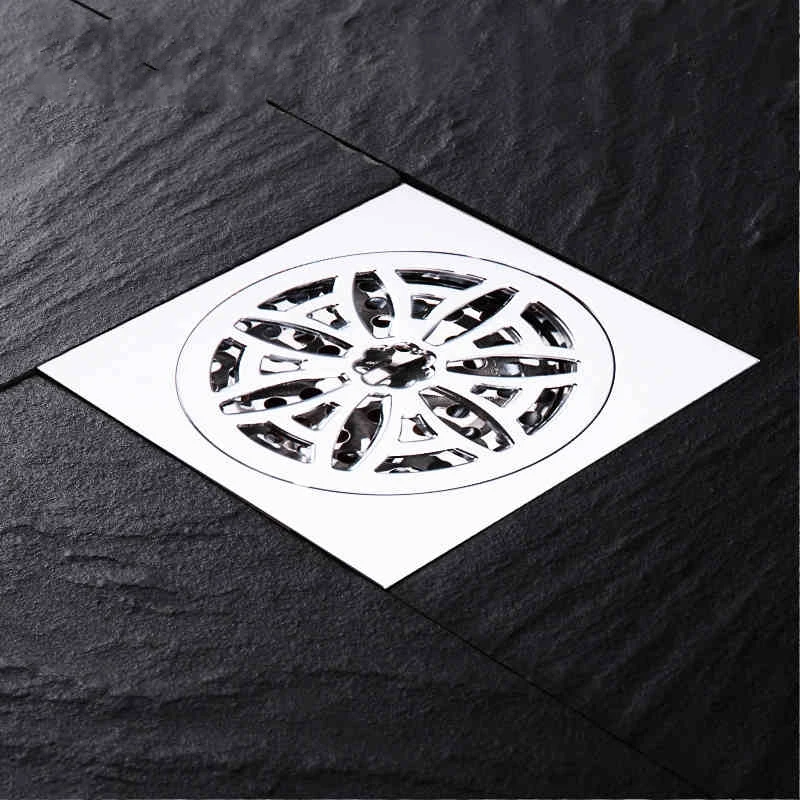 Матовый Никель латунь площади трапных отходов Тёрки цветочным узором Ванная