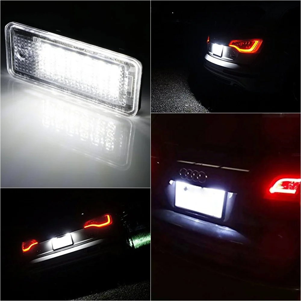 Белый 3 Вт 18 SMD СВЕТОДИОДНЫЙ номерной знак для Audi A4 A6 C6 A3 S3 S4 B6 B7 S6 A8 S8 Rs4 Rs6 Q7 Canbus