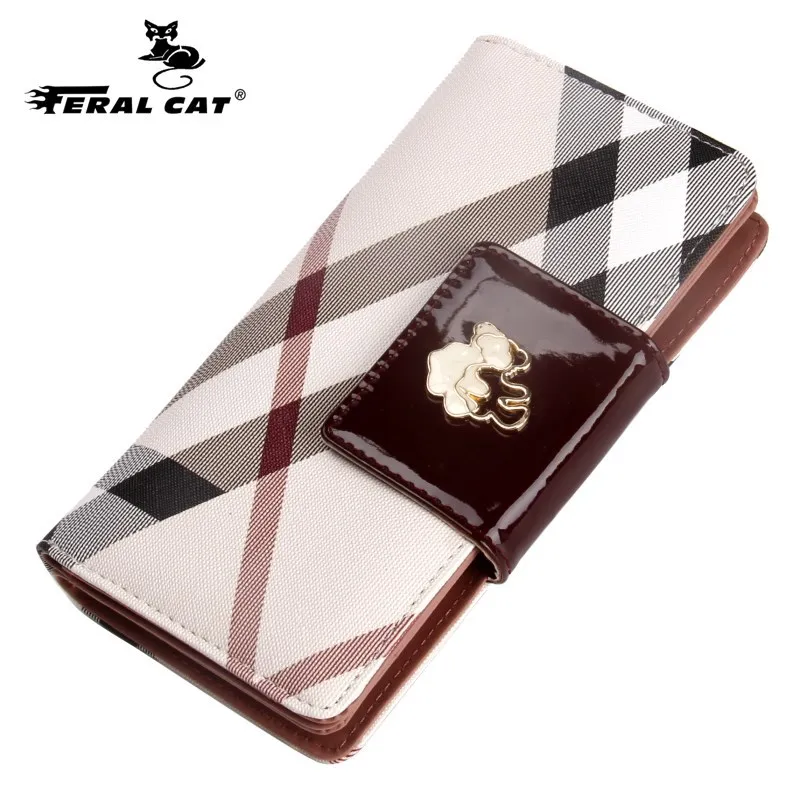 Известный фирменный женский бумажник в полоску Серия Бумажник держатель для