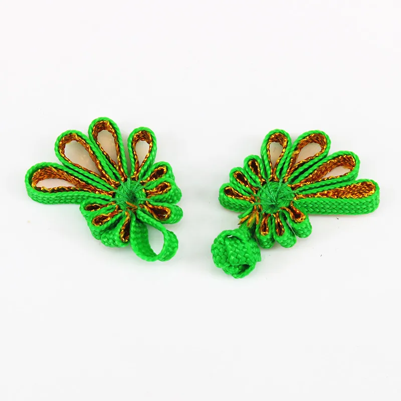 50 компл. зеленый с золотом китайский лягушка Синтетическое закрытие волос узла