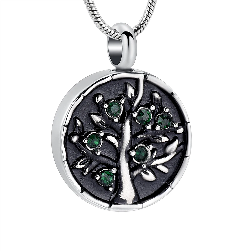 IJD10746 Hold Green Zircon Circle Of Life ожерелье для кремации Urn праха любимого человека памятные