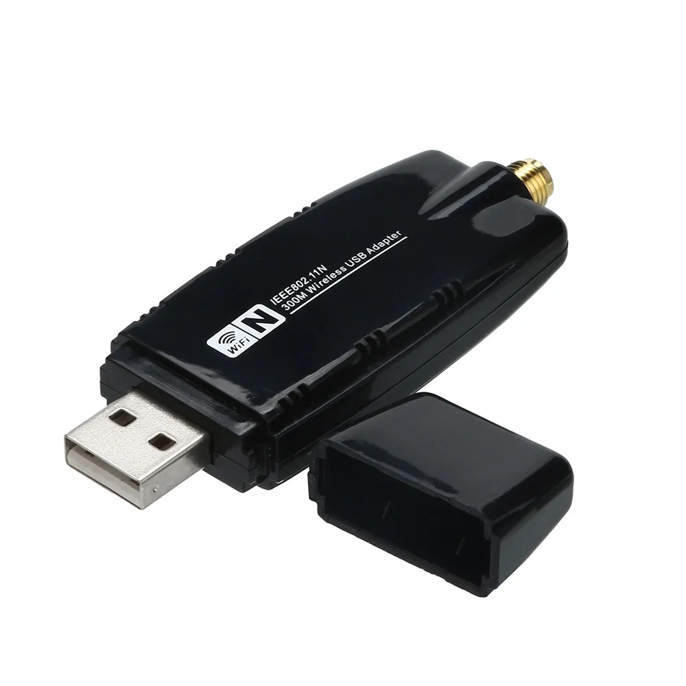 Белый VOBERRY 300 Мбит/с беспроводной USB WiFi адаптер шифрует собака сети LAN карты 802.11b/g/n, с антенной для эффективной передачи - Цвет: Белый