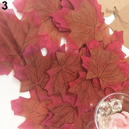 2016 100 шт осенние поддельные шелковые листья для свадьбы кленовые Свадебные
